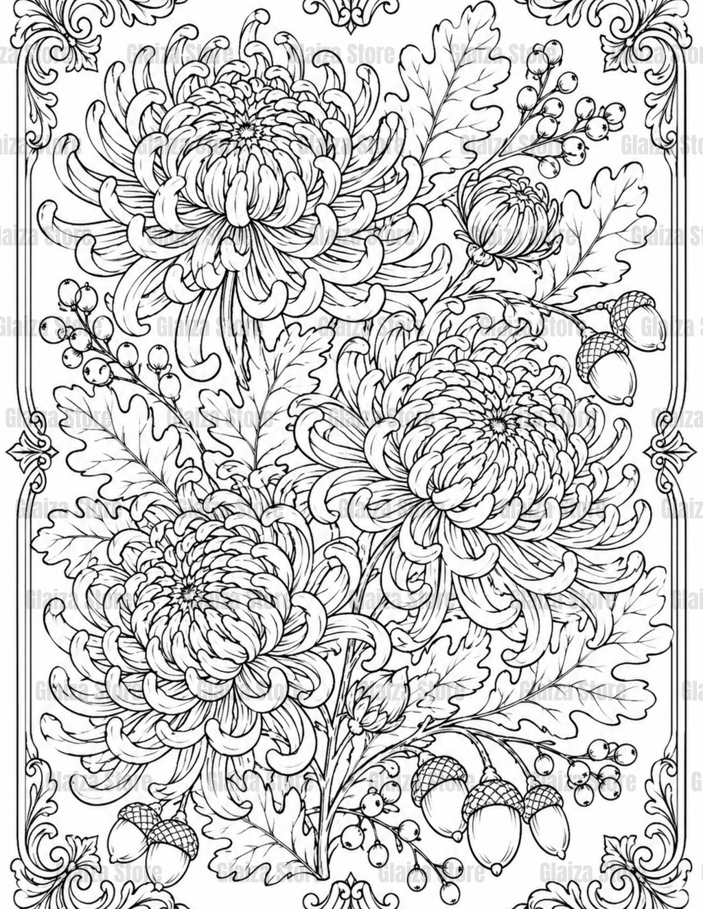 100-Page Adult Coloring Book – Houses, Flowers, Nature, Fantasy & Garden Printable A4 PNG and PDF
