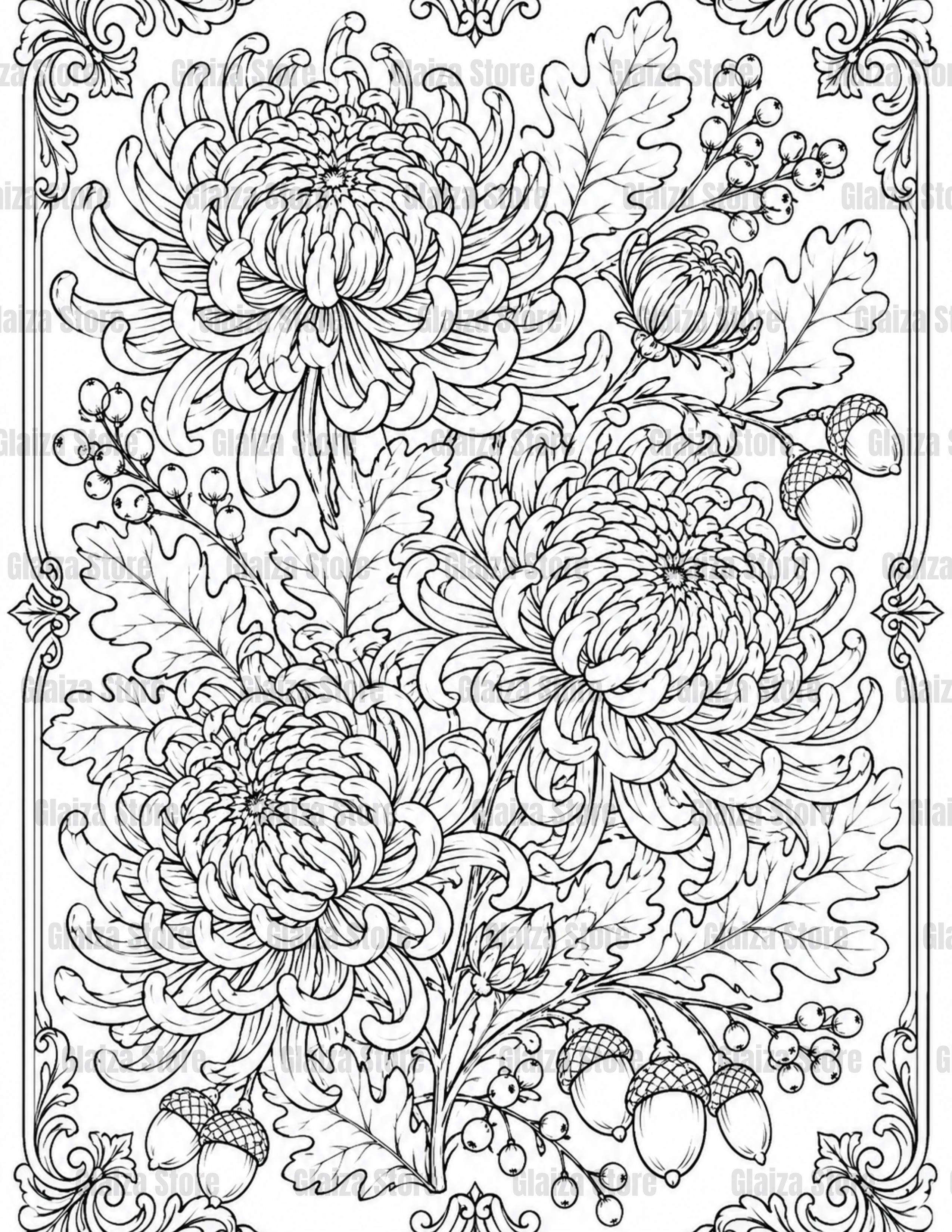 100-Page Adult Coloring Book – Houses, Flowers, Nature, Fantasy & Garden Printable A4 PNG and PDF