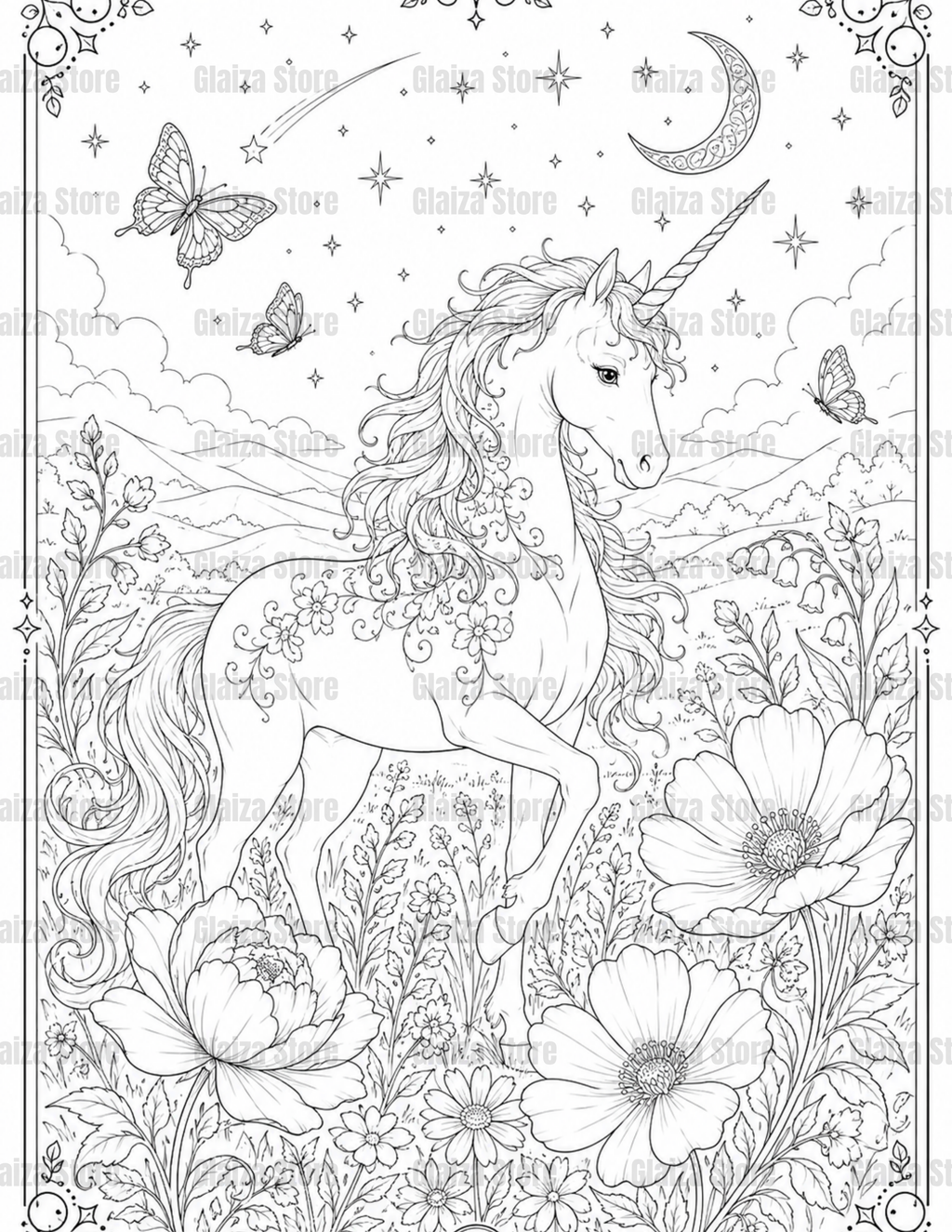 100-Page Adult Coloring Book – Houses, Flowers, Nature, Fantasy & Garden Printable A4 PNG and PDF