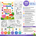100 Printable PNG Coloring Pages Bundle | Animals, Nature & Fantasy