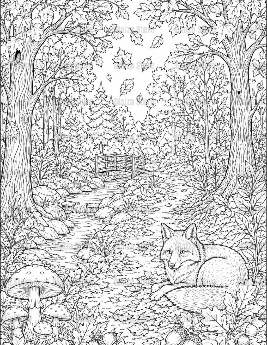 100-Page Adult Coloring Book – Houses, Flowers, Nature, Fantasy & Garden Printable A4 PNG and PDF