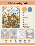 100-Page Adult Coloring Book – Houses, Flowers, Nature, Fantasy & Garden Printable A4 PNG and PDF