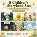6 Children’s Storybooks Bundle – 66-Page Printable Kids Story Collection PNG Digital Download