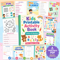 Kids Printable Activity Book – Letters, Numbers, Tracing, Coloring & Learning Worksheets PNG